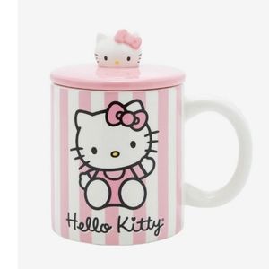 Hello Kitty Striped Mug with Lid